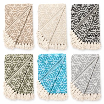 90x100inch Flower of Life Cotton Throw Rug